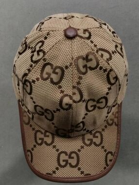 Gucci Brown Beige GG Monogram Cap
